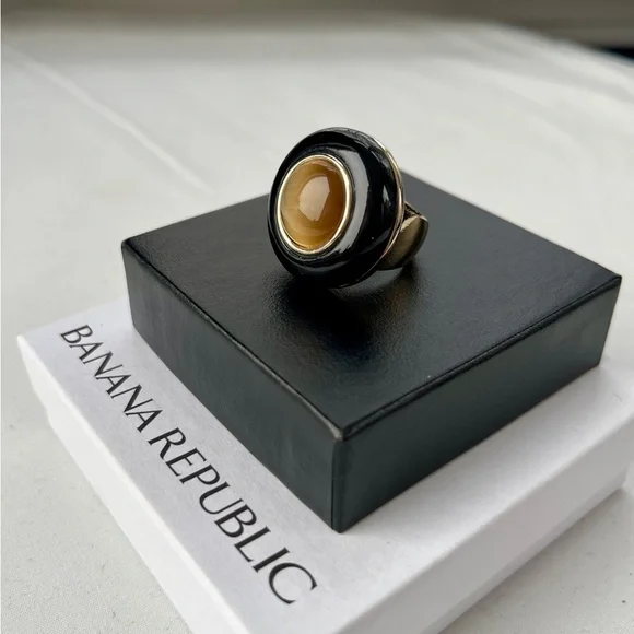 Banana Republic Tiger’s Eye Cocktail Ring, size 6 - Picture 1 of 10